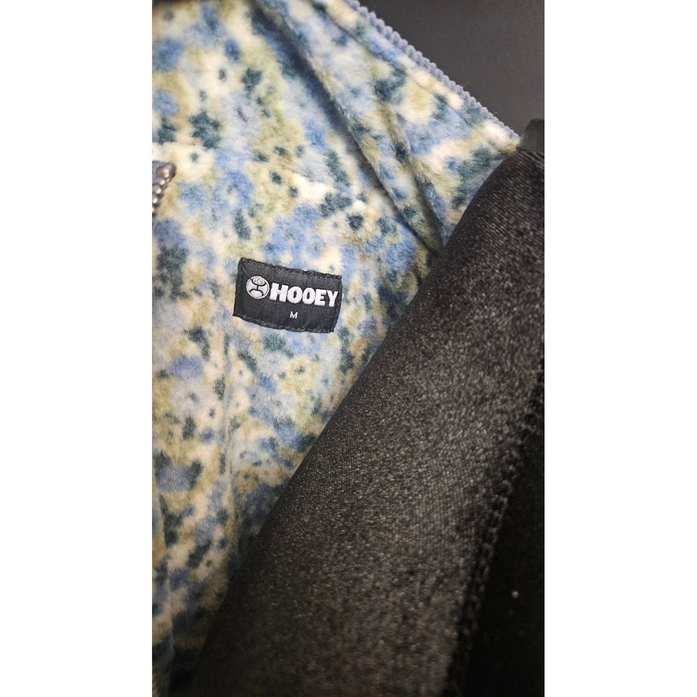 Cottagecore Womens Hooey Blue Corduroy Floral Fleece Hooded Puffer Vest Size M - Picture 10 of 10